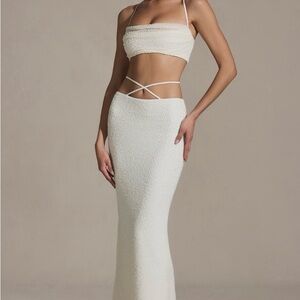 Sardinia Embellished Strappy Maxi Skirt White